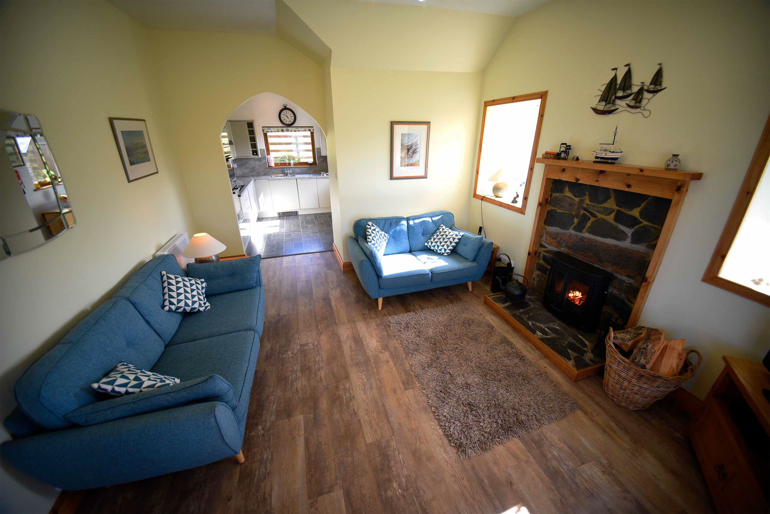 Auld Mission Cottage is a Self Catering Accommodation with Woodburing stove and Open Plan Design