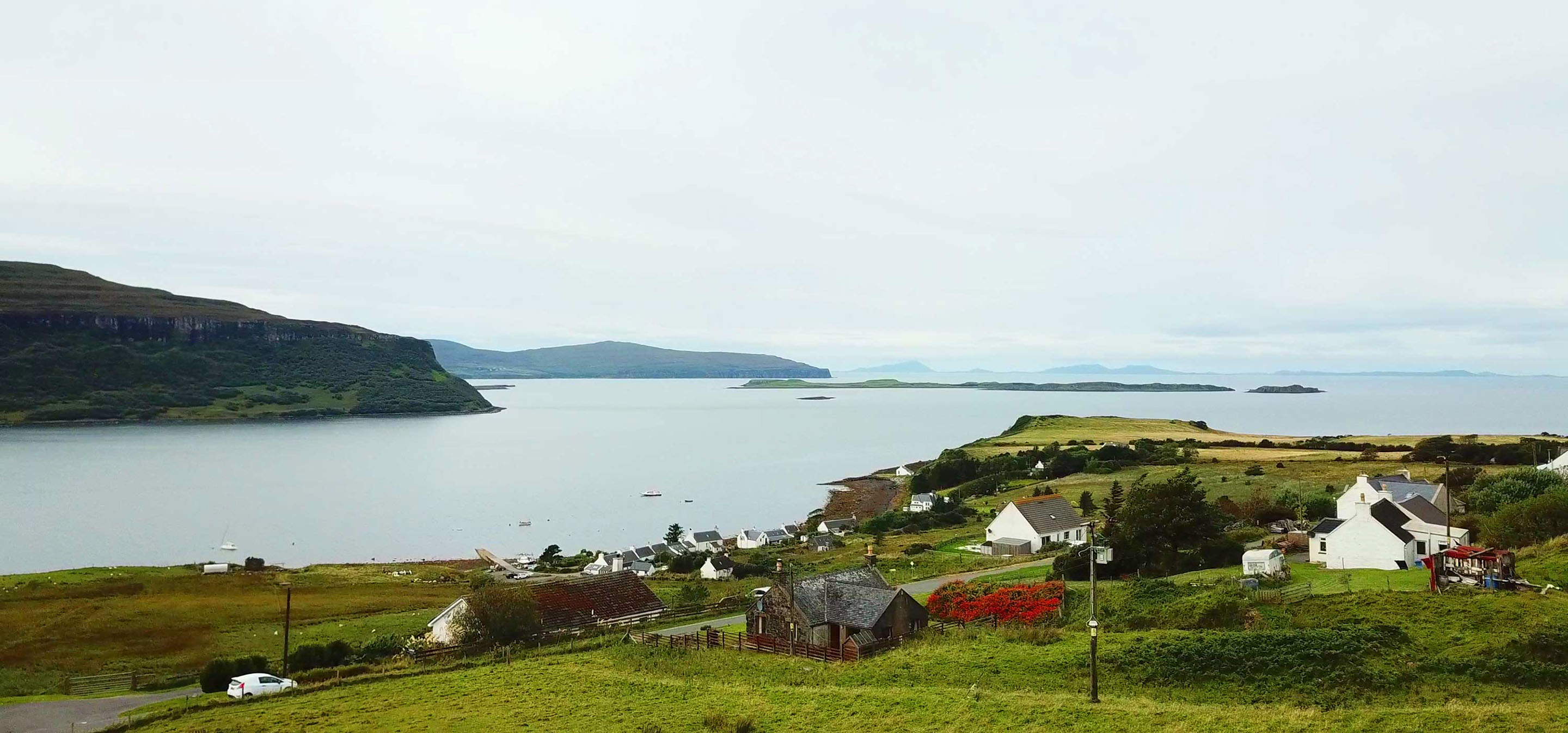 Enjoy sea views of Loch Bay from Auld Mission Cottage Accommodation in Waternish with Sea Views and WIFI